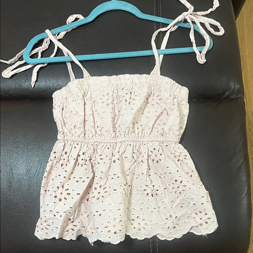 American Eagle Outfitters Pink Eyelet Camisole
